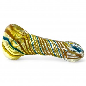 3" Gold Fumed Double Color Spiral Twist Hand Pipe - 2pk [RJA97]